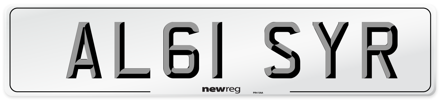 AL61 SYR Number Plate from New Reg